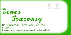 denes szarvasy business card